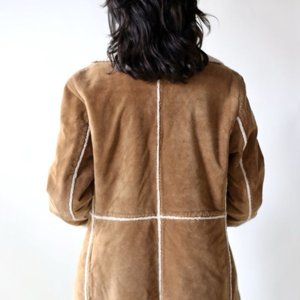 Route 66 Women's Faux Suede/Faux Fur Tan Teddy Jacket, Size Medium